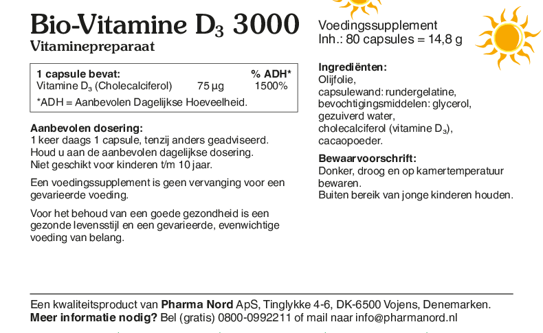 Oppervlakte Kelder enthousiasme Bio-Vitamine D3 (D-Pearls) – 75 µg – Vitamine D – immuunsysteem