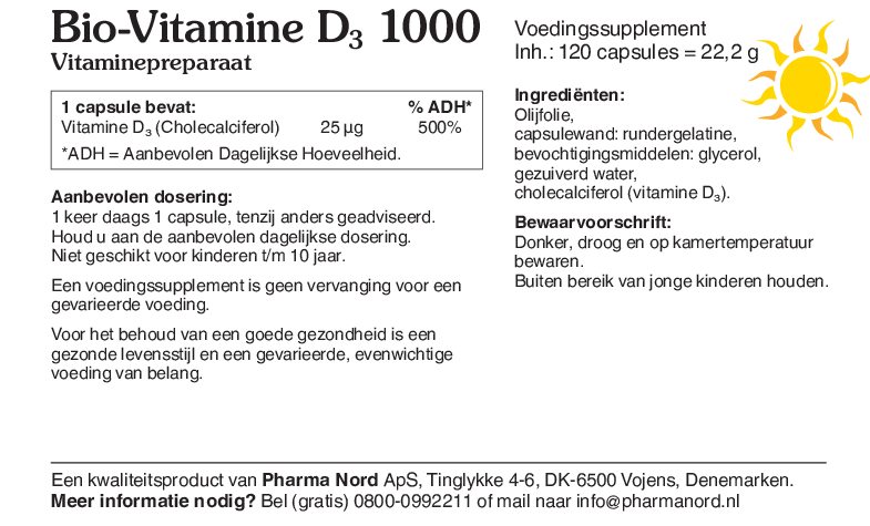vals Verdragen breedte Bio-Vitamine D3 (D-Pearls) – 25 µg – Vitamine D – immuunsysteem
