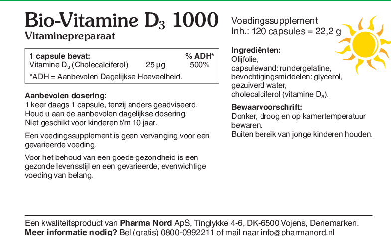 Bio-Vitamine D3 (D-Pearls) – 25 µg – Vitamine – immuunsysteem